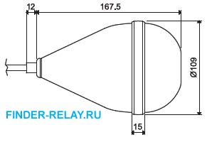Габаритные размеры поплавковый выключатель Finder