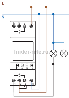 Схема подключение реле времени программируемого Finder
