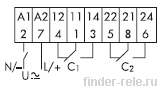 Схема подключения реле времени Finder 88.12